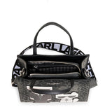 Karl Lagerfeld Paris Maybelle Satchel In Black/grey Leopard