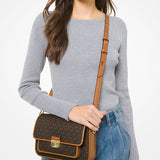 Michael Kors Bradshaw Medium Logo and Leather Messenger Bag