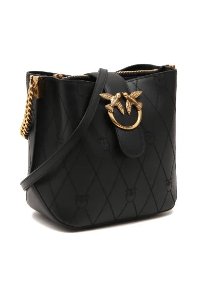 Pinko Leather Bag Love Bucket Wave Logo