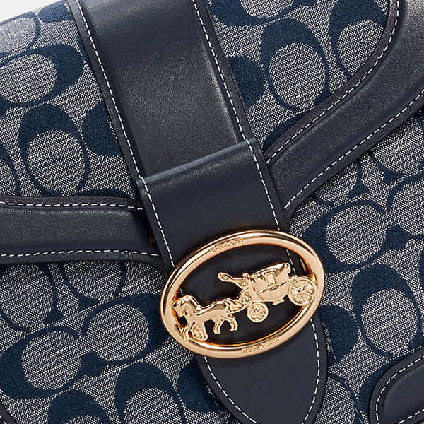 Coach Georgie Saddle Bag In Signature Chambray