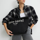 River Island Black Roll Top Holdall Bag