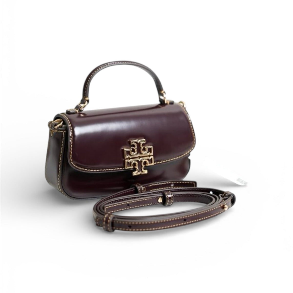 Tory Burch Britten Mini Top Handle Leather Crossbody Bag