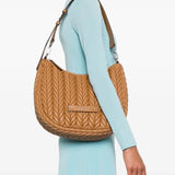 Karl Lagerfeld K/Weave Hobo Bag in caramel brown color