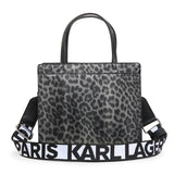 Karl Lagerfeld Paris Maybelle Satchel In Black/grey Leopard