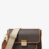 Michael Kors Bradshaw Medium Logo and Leather Messenger Bag