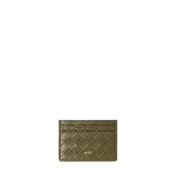 JW PEI Woven Texture Card Holder in Green