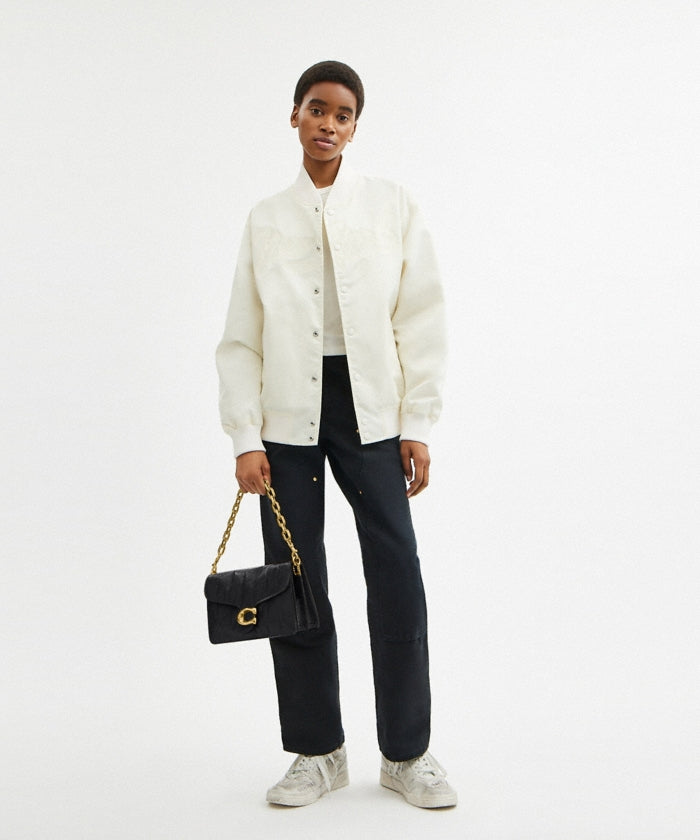 Coach Chain Tabby Shoulder Bag With Quilting in black