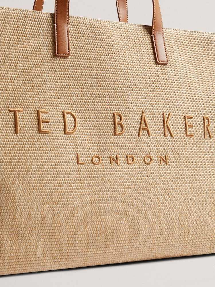 Ted Baker Brown Pallmer-Faux Raffia Large Icon Bag
