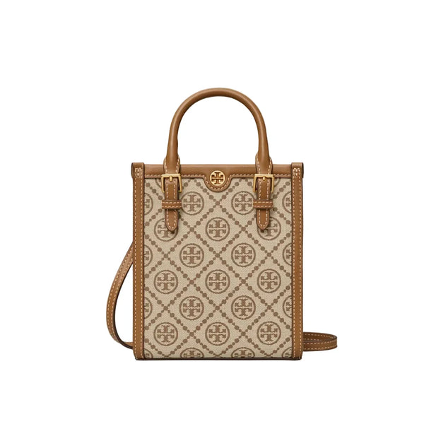 Tory Burch Mini Monogram Tote in Brown