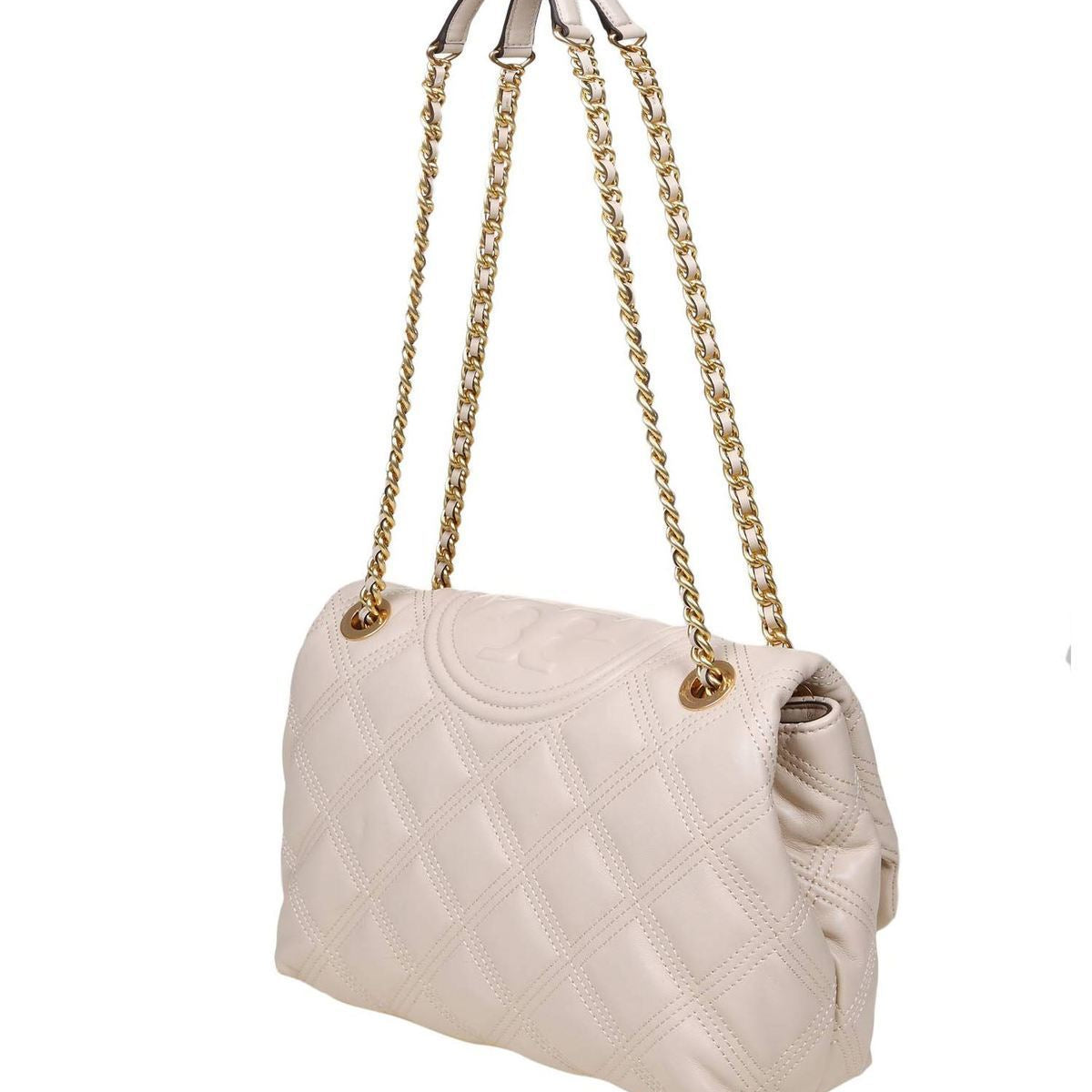 Tory Burch Fleming Soft Convertible Shoulder Bag in off white