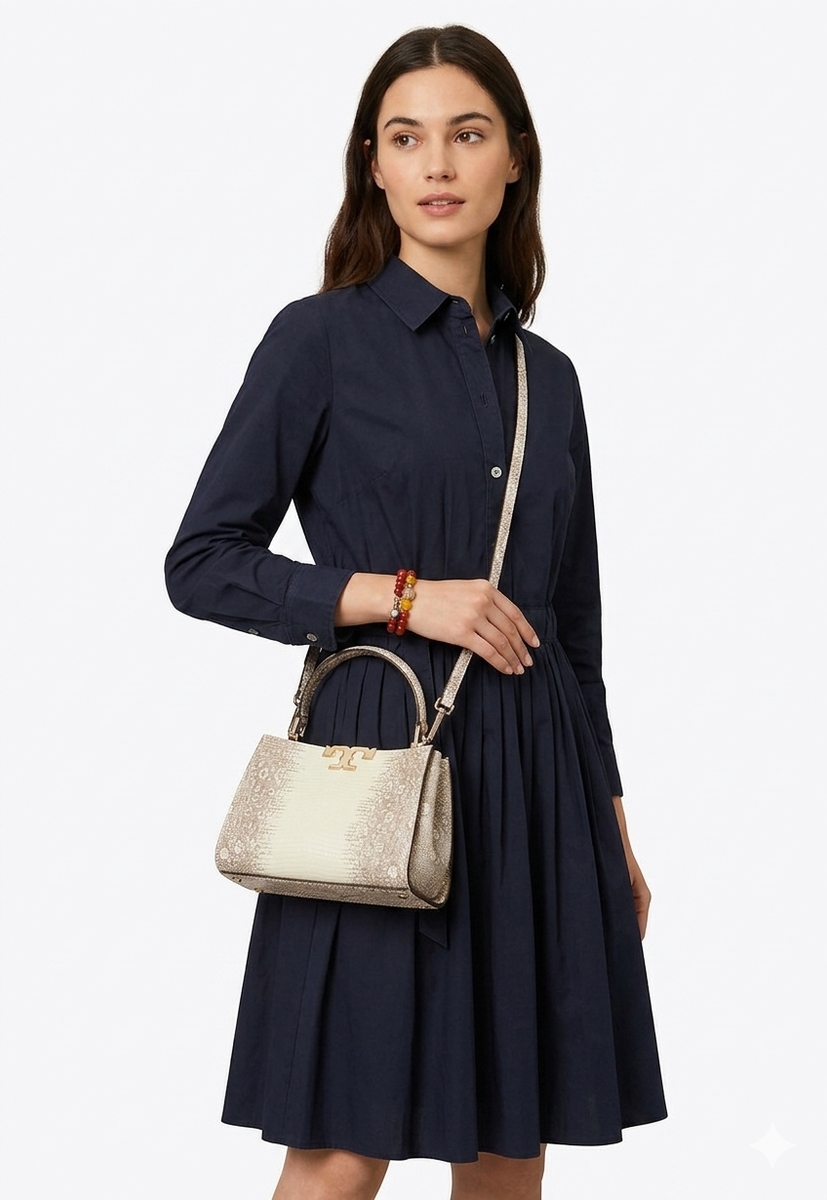 Tory Burch Mini Eleanor Satchel Lizard
