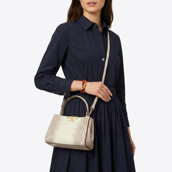 Tory Burch Mini Eleanor Satchel Lizard