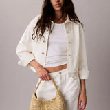 Calvin Klein Raffia Small Shoulder Bag