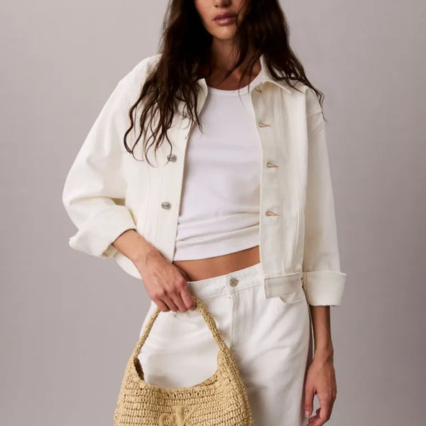 Calvin Klein Raffia Small Shoulder Bag