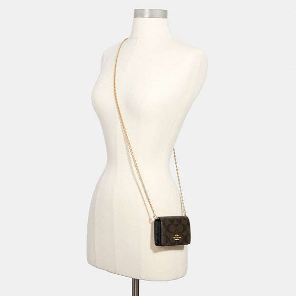 Mini Wallet On A Chain In Signature Canvas coach