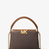 Michael Kors Small Logo and Crocodile Embossed Leather Crossbody Bag