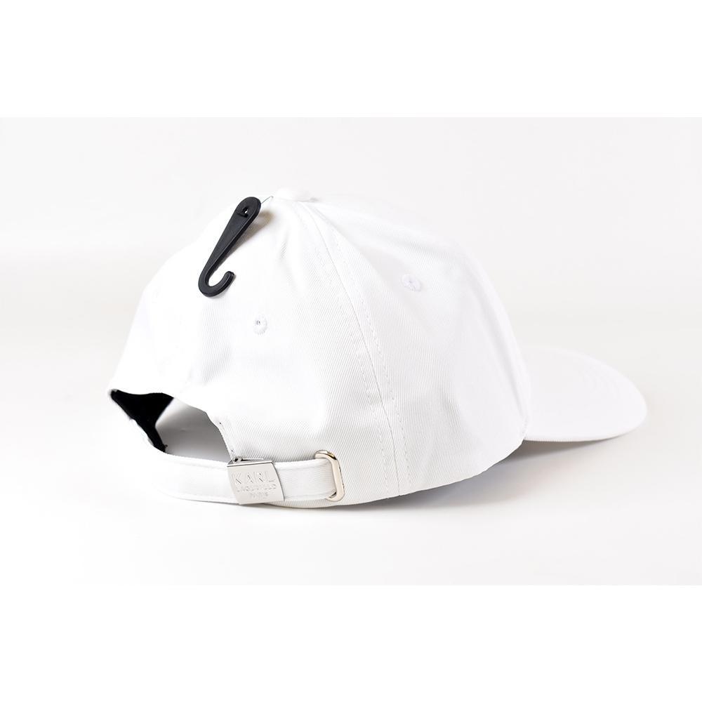 KARL LAGERFELD Embroidered Biker Baseball Cap - White