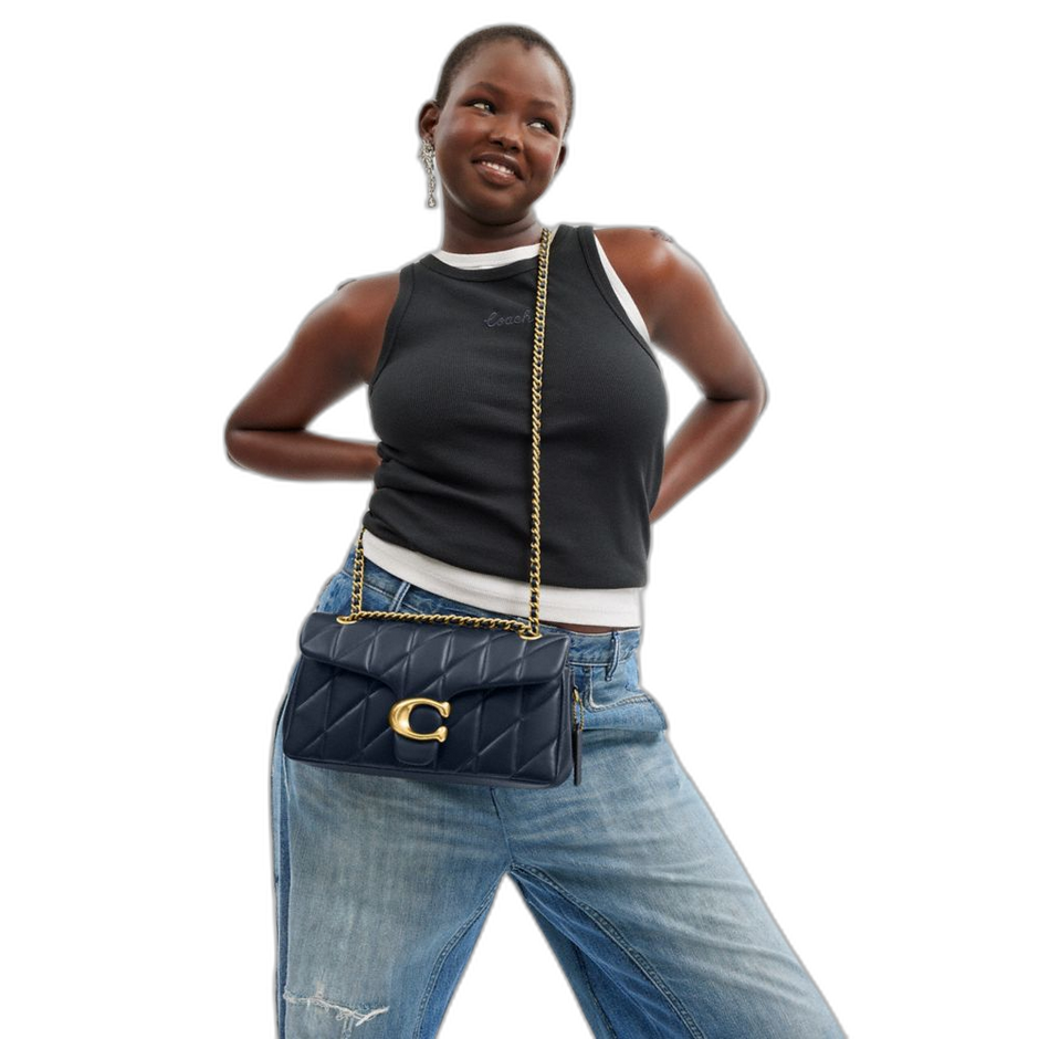 Coach Tabby Shoulder Bag 26  With Pillow Quilting in dark navy