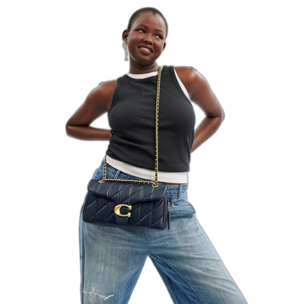 Coach Tabby Shoulder Bag 26  With Pillow Quilting in dark navy