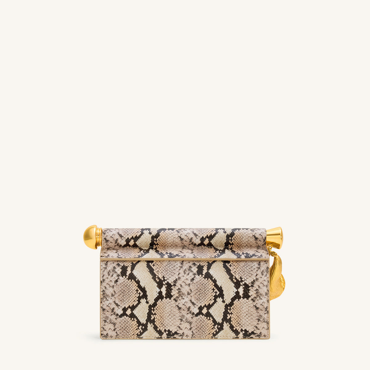 Holly Metal Pendant Embellished Clutch - White