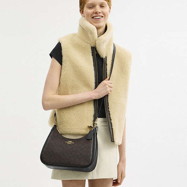 Coach Teri Hobo Bag In Signature Canvas