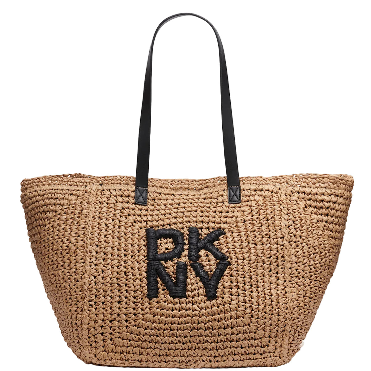 DKNY Paloma Crochet Raffia Logo Tote