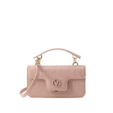 Valentino Bags Melia Satchel Bag with Quilted Design and V Logo In Cipria Pink