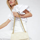 Tory Burch Fleming Soft Convertible Shoulder Bag in off white