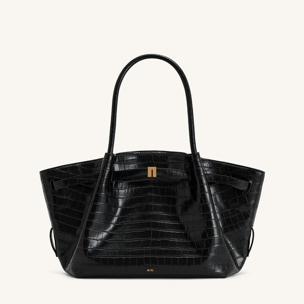 JW PEI Hana Medium Tote Bag - Black Croc