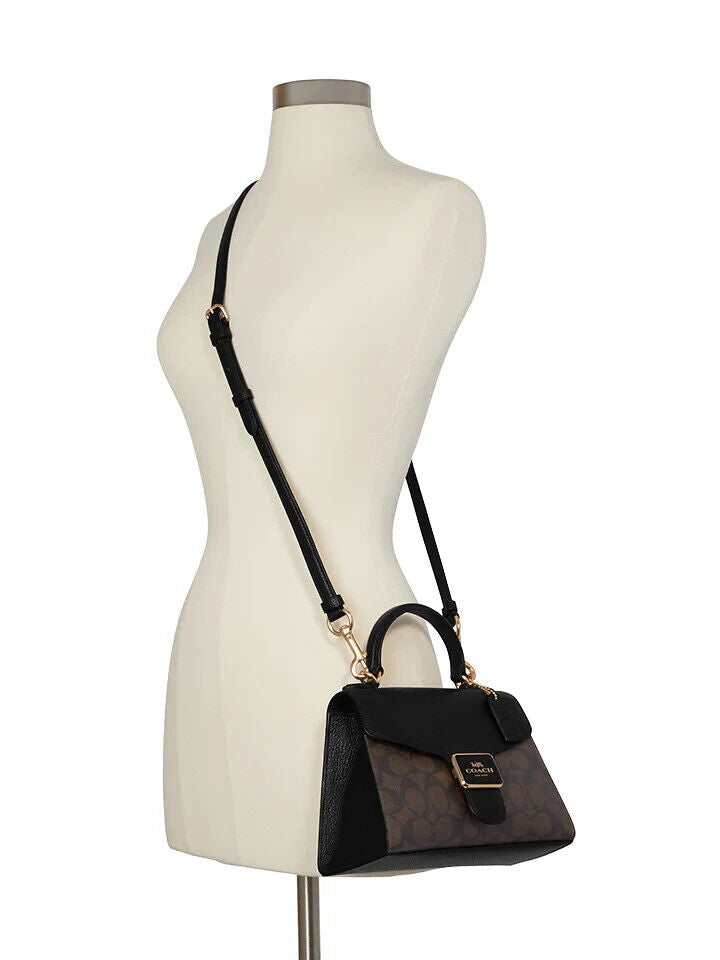 Coach Pepper Satchel In Signature Canvas Black