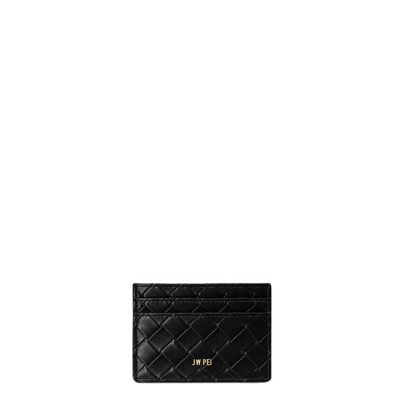 JW PEI Woven Texture Card Holder in Black