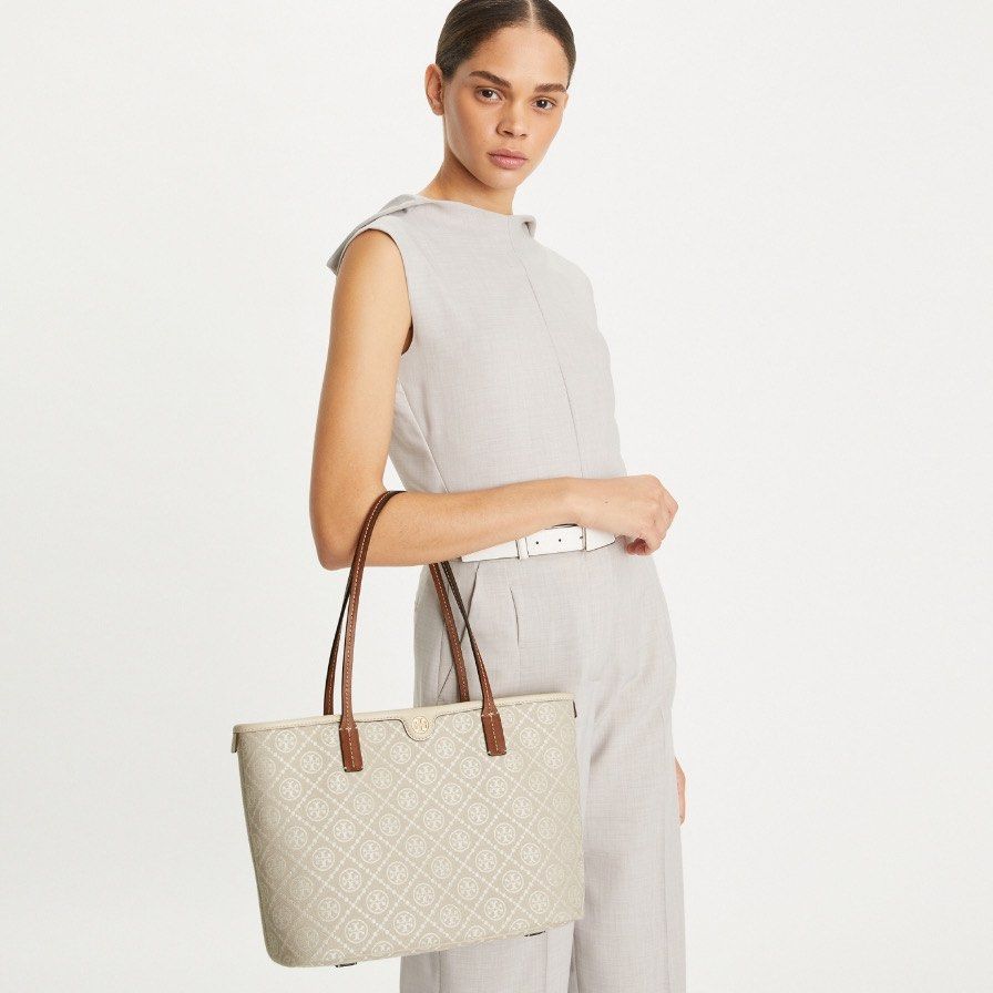 Tory Burch small T Monogram zip tote bag