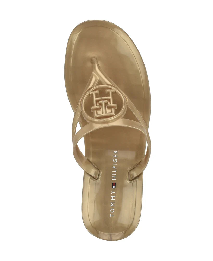 Tommy Hilfiger Women's Vedna Cutout Logo Jelly Thong Sandals size 41