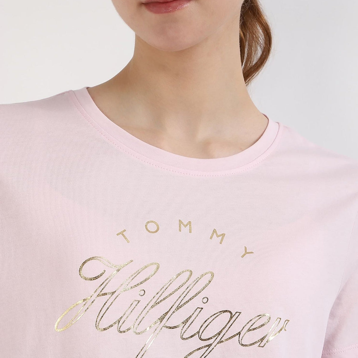 TOMMY HILFIGER Printed Regular Fit T-Shirt baby pink size M