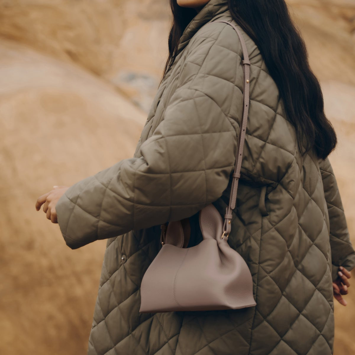 Polene Numéro Neuf Mini EDITION TEXTURED TAUPE