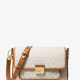 Michael Kors Bradshaw Medium Logo and Leather Messenger Bag
