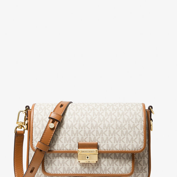 Michael Kors Bradshaw Medium Logo and Leather Messenger Bag