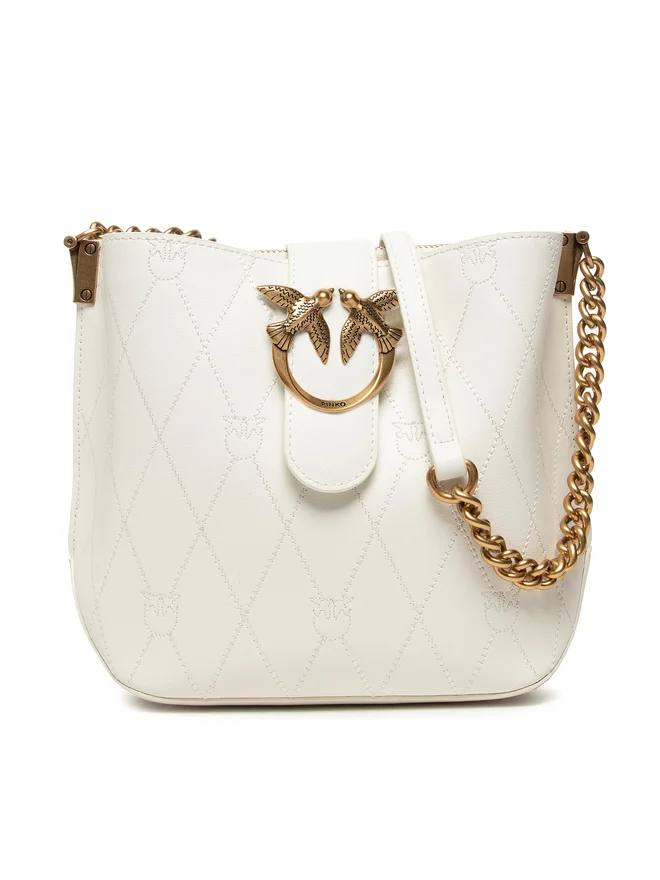 Pinko Leather Bag Love Bucket Wave Logo