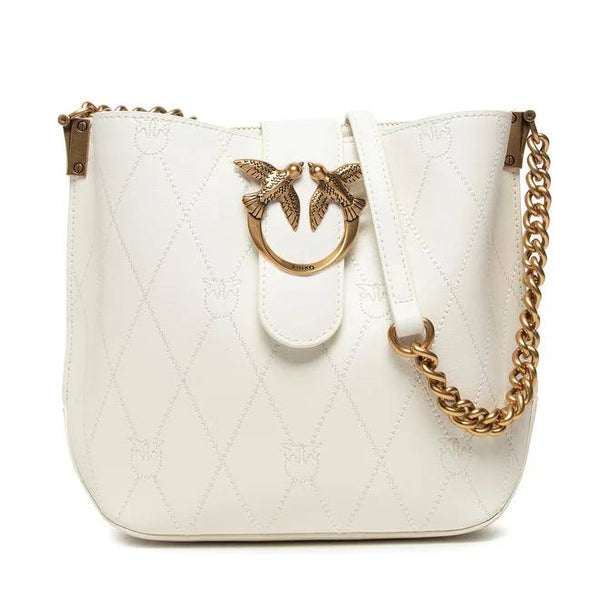 Pinko Leather Bag Love Bucket Wave Logo