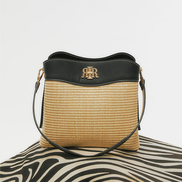 River island Beige Raffia Bucket Bag