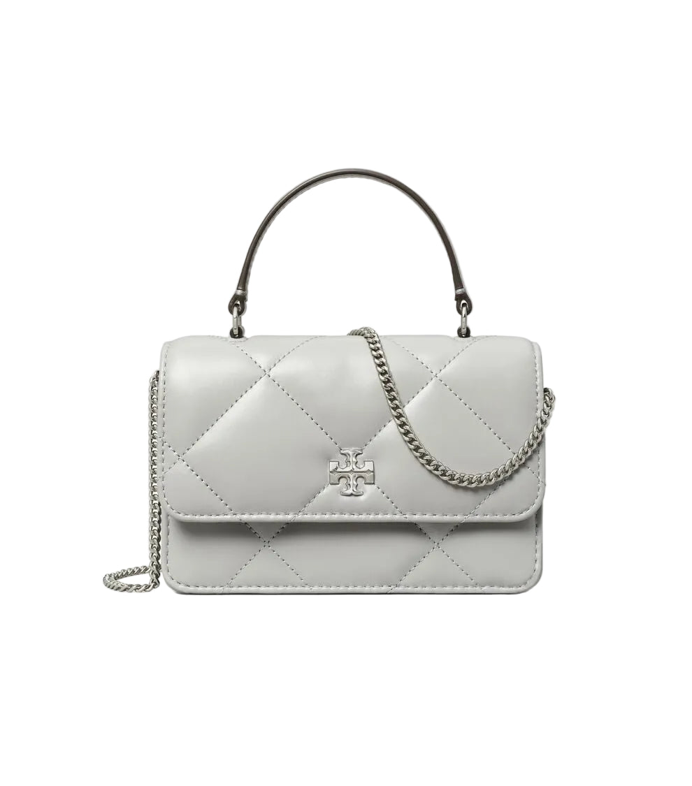 Tory Burch Mini Kira Diamond Quilt Charm Top-Handle Crossbody