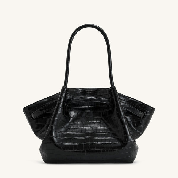 JW PEI Hana Medium Tote Bag - Black Croc