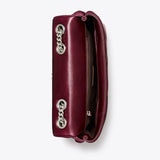 Tory Burch Small Kira Diamond Quilted DISTRESSED Shoulder Bag In BURGUNDY