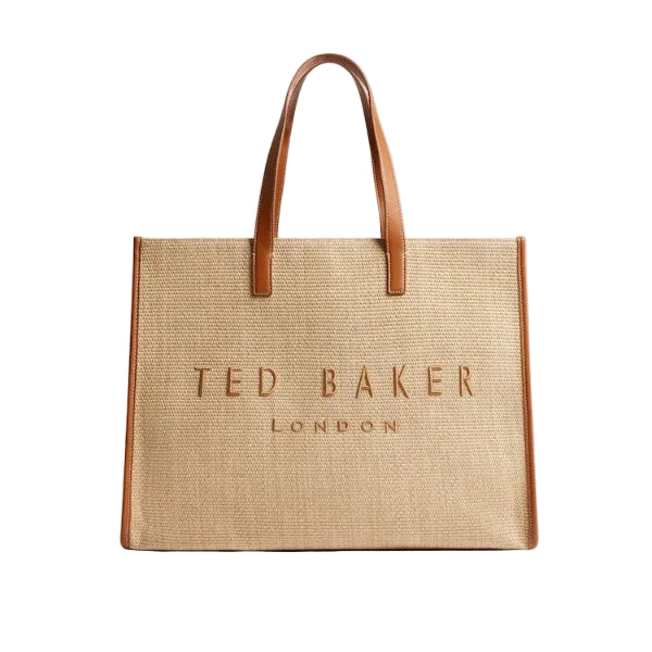 Ted Baker Brown Pallmer-Faux Raffia Large Icon Bag
