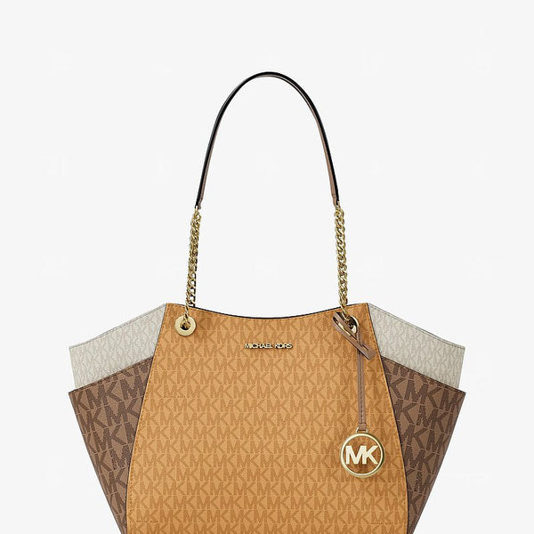 Micheal Kors Large Jet Set tote bag with color blocking and signature logo