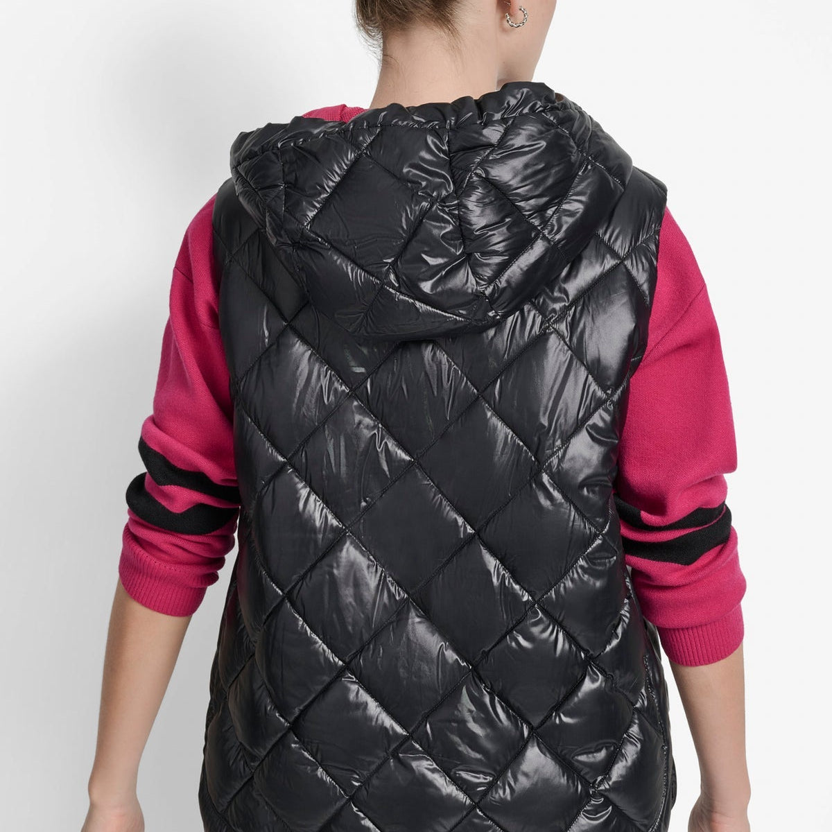 DKNY QUILTED HOODED VEST size M