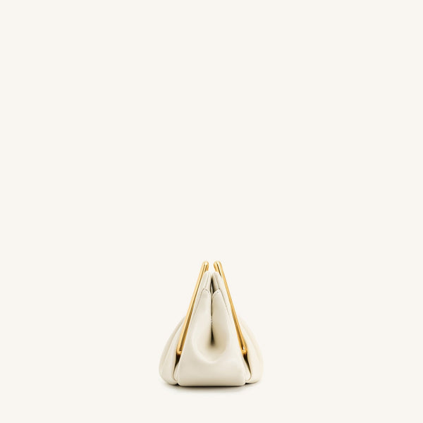 JW PEI Lila Metal Frame Clutch in White