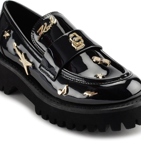 Karl Lagerfeld Paris Women's Gaston Loafer, Black, size 9
