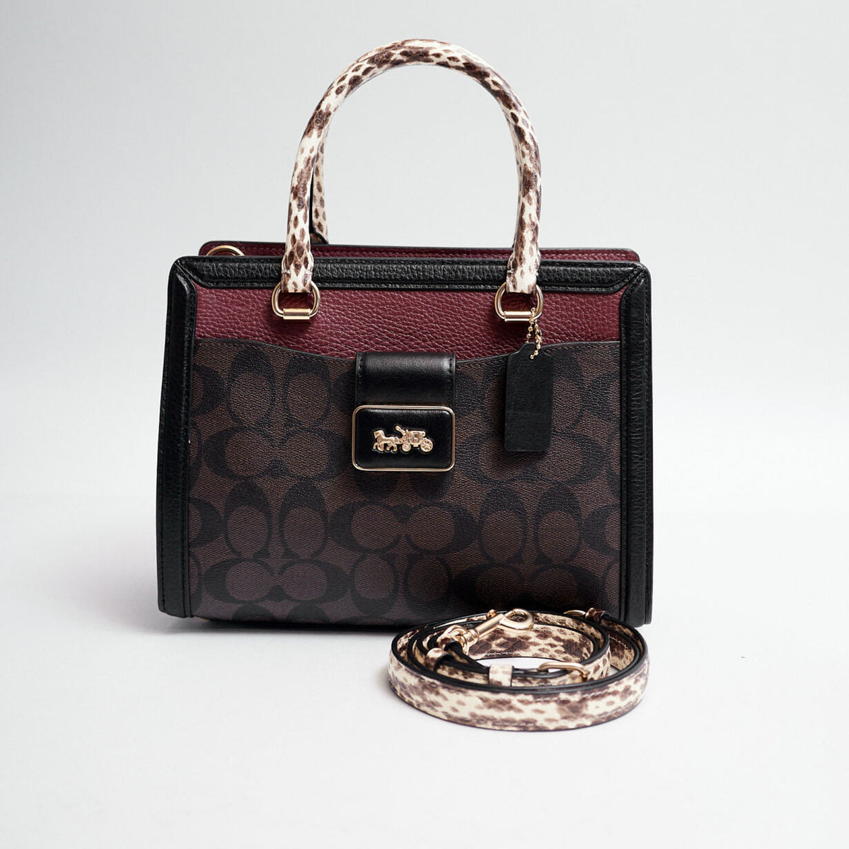 COACH GRACE MONOGRAM X PLUM MINI TOTE BAG