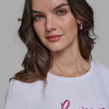 Karl Lagerfeld ParisBONJOUR X 3 EMBELLISHED TEE